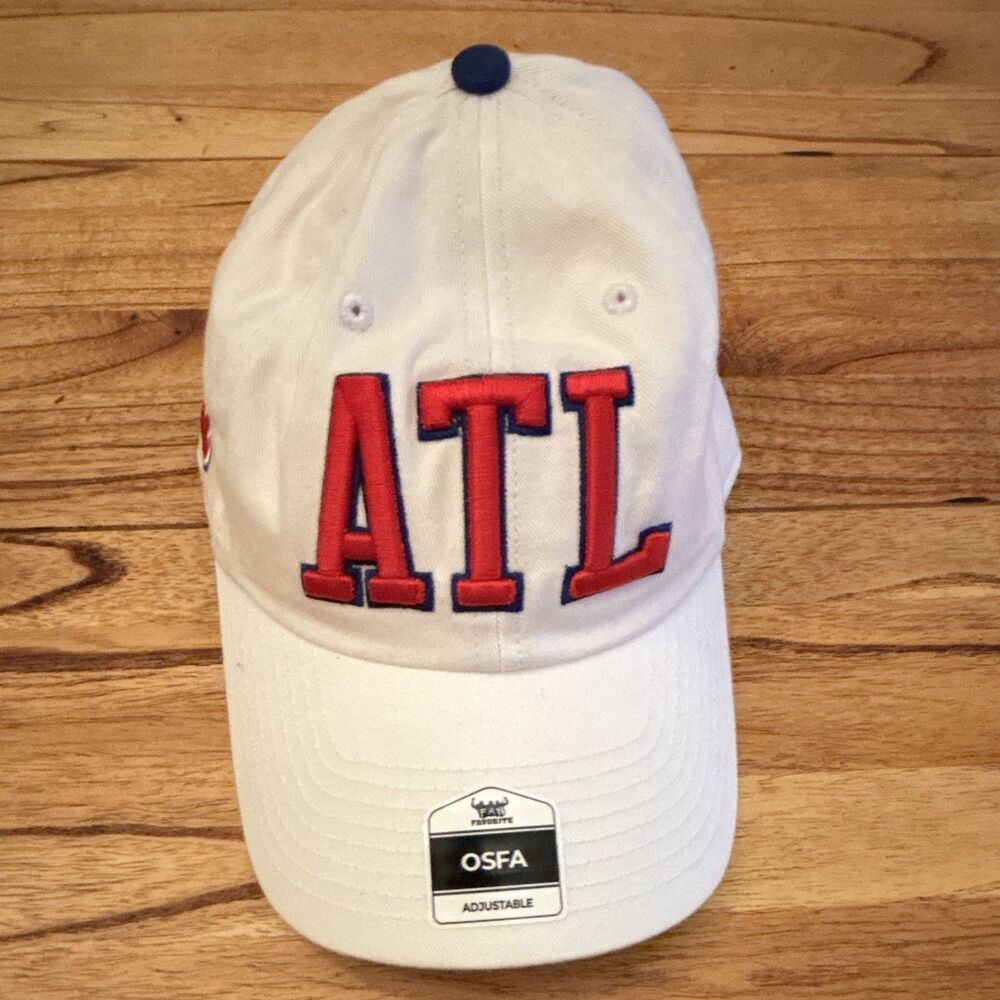 ATL Baseball Cap Hat White Adjustable Solid Unisex Adults One Size Casual